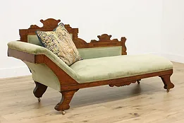 Victorian Eastlake Antique Fainting Couch or Chaise Lounge #51797