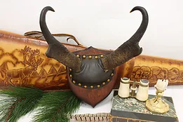 Farmhouse Vintage Leather & Pine Pronghorn Wall Mount #52192