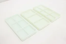 Set of 3 Antique Milk Glass Dental Trays, American Cabinet #51984