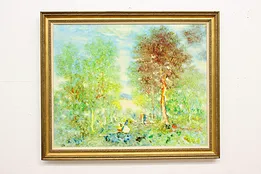 Forest Park Vintage Original Oil Painting, Sideris 57.5" #51892