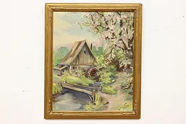 Spring Watermill Vintage Original Oil Painting Callard 25.5" #50150