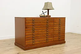 Oak 22 Drawer Vintage Office File, Map or Collector Cabinet #51886