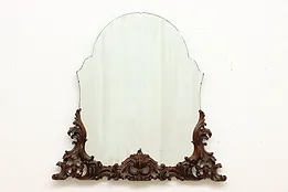 Italian Renaissance Antique Carved Walnut Mirror #52010