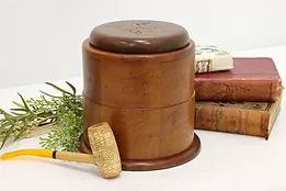 Farmhouse Vintage Walnut Tobacco or Cigar Canister, Duck #45774