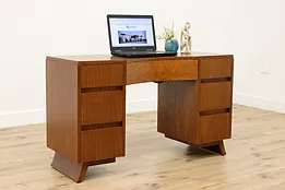 Midcentury Modern Vintage Mahogany Desk Boudoir Vanity Rway #52121