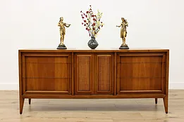 Midcentury Modern Vintage Walnut & Marble Credenza, Century #52131