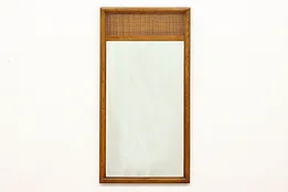 Midcentury Modern Vintage Walnut Wall Bath or Hall Mirror #52297