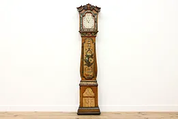 Swedish Folk Art Antique 1800 Tall Case Grandfather Clock #50513