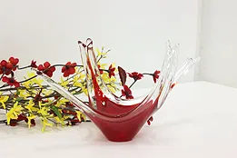 Italian Murano Vintage Blown Cranberry Glass Sculpture #51332