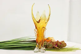 Italian Murano Midcentury Vintage Blown Glass Sculpture Vase #49321