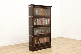 Macey 4 Stack Antique Mahogany Lawyer Bookcase #52142