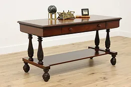 English Tudor Antique Parquet Top Sofa Table or Hall Console #52137