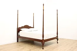 Georgian Vintage 4 Poster Queen Size Bed, Ball & Claw Feet #51333