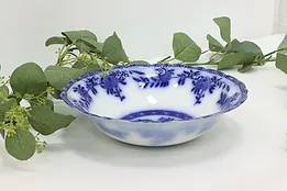 English Antique Flow Blue China Serving or Fruit Bowl Kent #49666