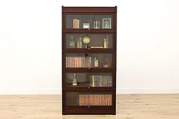 Mahogany Antique 5 Stack Lawyer Bookcase or Display, Globe #52249