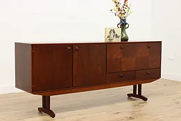 Midcentury Modern Vintage Rosewood Credenza or Bar, Top Form #52365