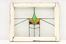 Craftsman Antique Arch Salvage Stained Glass Window 21.5" #49461