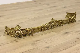 Rococo Design Antique Brass Fireplace Hearth Fender #49340