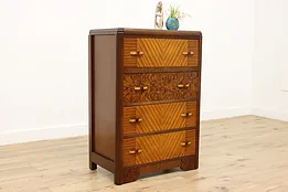 Art Deco Vintage Birch Highboy Dresser or Chest, Montgomery #52208