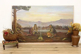 Native American Women Vintage Original Painting Peters 77" #52484