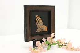 Framed Copper Praying Hands Vintage Wall Plaque #52008