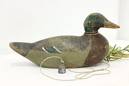 Farmhouse Vintage Carved Duck Decoy Sculpture, Brust #51849