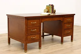 Art & Crafts Mission Oak Antique Craftsman Office Desk #52630