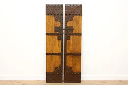 Asian Vintage Elm & Iron Salvage Palace or Temple Doors #50480