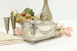 Silverplate Vintage Covered Butter or Cheese Tray, Sheffield #52184