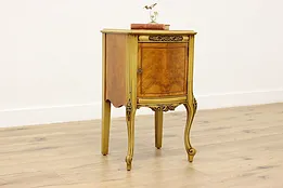 French Design Antique Maple Nightstand, End or Side Table #52311