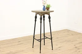 Farmhouse Industrial Vintage Painted Steel Pub Table Peacock #50486