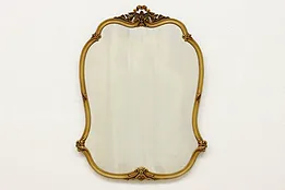 French Design Carved Maple Antique Bath or Boudoir Mirror #51648