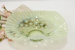 Victorian Design Vintage Ruffled Opal Glass Candy Nut Dish #50409