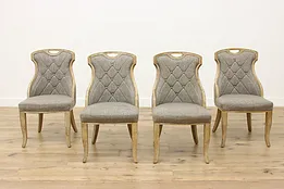 Set 4 Country French Design Upholstered Dining Chairs, Home #50495