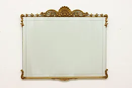 French Design Antique Bedroom or Bath Mirror, Shell Crest #50490