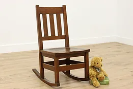 Craftsman Antique Oak Child Rocking Chair, Stickley Quaint #51230