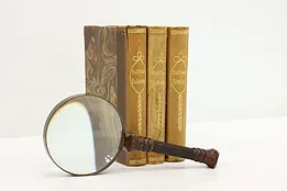 Set of 3 Vintage Danish Gold Tooled Leatherbound Books Caine #52540