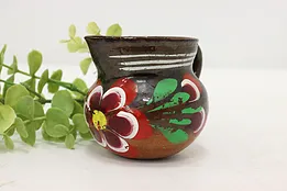 Farmhouse Vintage Painted Miniature Pottery Pitcher, Flowers #52471