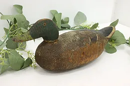 Farmhouse Vintage Carved & Painted Duck Decoy Sculpture #51851