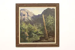 Valley Forest Vintage Original Oil Painting, Huertas 44.5" #52690