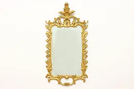 Italian Vintage Ornate Burnished Carved Gold Hall Mirror #52569