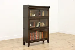 Arts & Crafts Oak Antique 3 Stack Lawyer Bookcase, Widman #52852