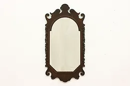 Traditional Antique Carved Walnut & Burl Wall Mirror #52844