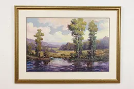 Country Landscape Vintage Original Painting, Johnson 49.5" #52485