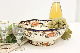 English Vintage Painted Ironstone Serving Bowl, Mason #51126