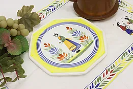 French Brittany Vintage Quimper Hand Painted Trivet #49668