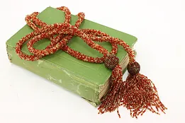 Decorative Vintage Seed Glass Bead Tassel Rope #48605