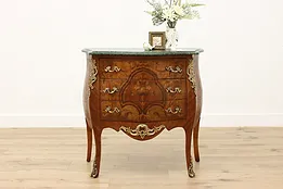 Bombe Vintage Marble Top & Rosewood Chest or Console #52811