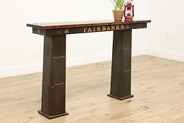 Industrial Salvage Antique Iron Console or Bar, Fairbanks #51975