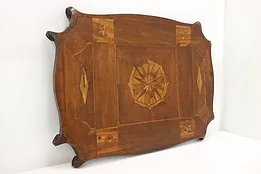 English Antique Walnut & Mahogany Marquetry Serving Tray #52862